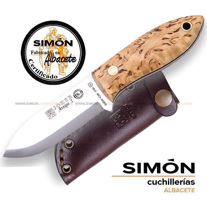 Cuchillo Bushcraft JOKER BS9 "Avispa" Abedúl Scandi 075181