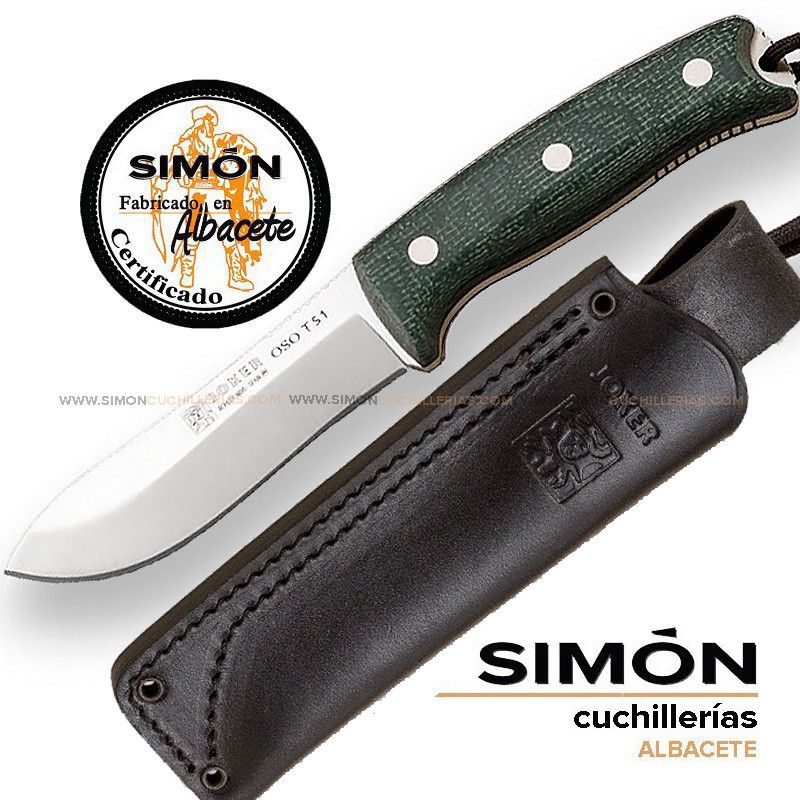 Cuchillo Bushcraft JOKER "Oso TS1" Jute Micarta Clásico Verde 075267