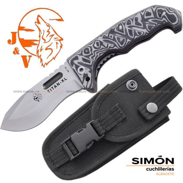 Navaja J&V "Titan XL" Micarta Gris 1235 m6 192010