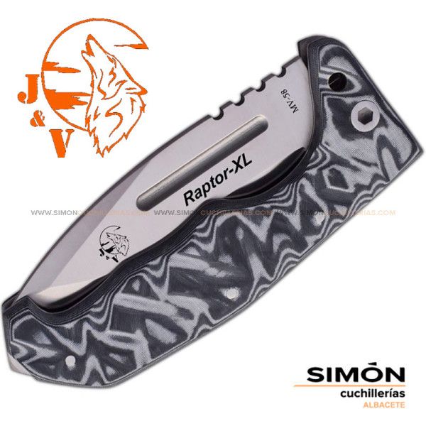 J&V "Raptor XL" Gray Micarta Knife 1232 m6 192012
