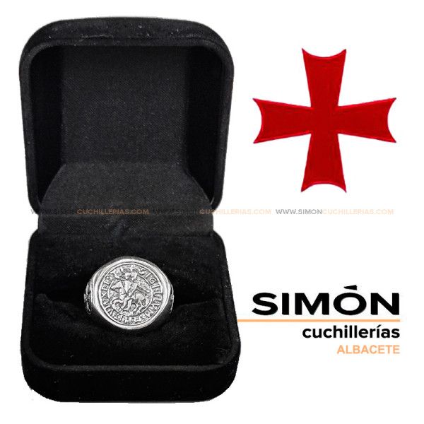 TEMPLARS Box 22MM Silver Ring 068628