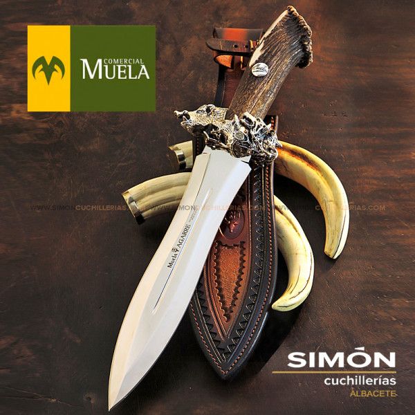 Cuchillo MUELA "Agarre Lujo" Plata Ciervo 021481