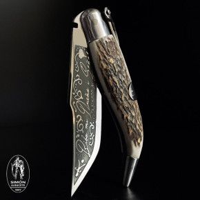 SIMÓN "Biba mi Dueño i Señor" Acid Engraved 20th Albacete Classic Knife 007008