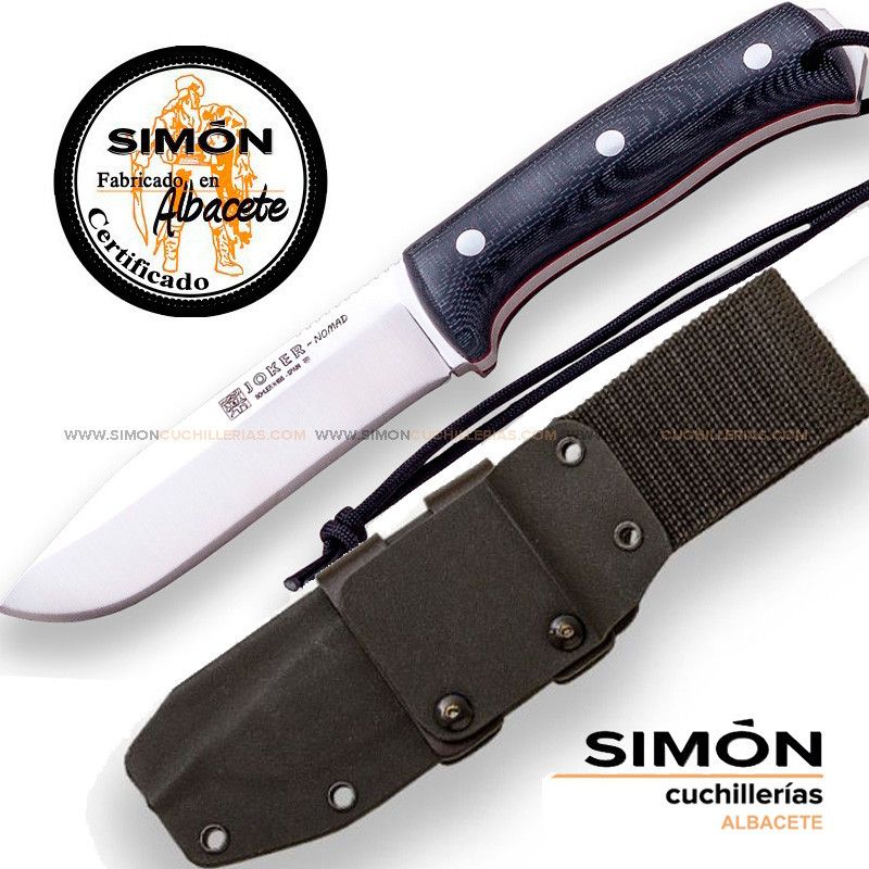 Cuchillo Bushcraft JOKER "Nomad" Micarta Canvas Clásico KYDEX CM125-K 075294