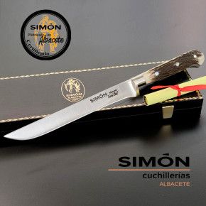 Cuchillo Jamonero Corto SIMÓN "Chef" Asta de Ciervo 17cm 6,5" 011041