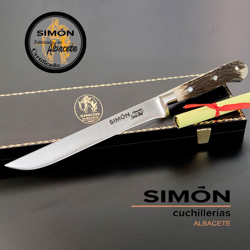 SIMÓN "Chef" Deer Horn Short Ham Knife 17cm 6,5" 011041