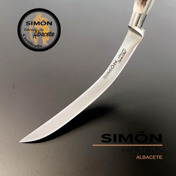 Cuchillo Jamonero Corto SIMÓN "Chef" Asta de Toro 17cm 6,5" 011038