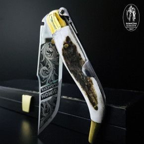 SIMÓN 20th "Floral" Acid Engraved Albacete Classic Knife 007002