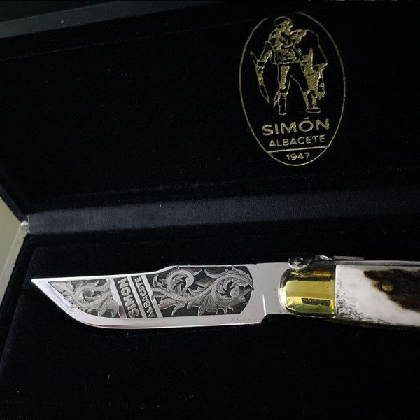 Navaja Clásica Albacete S.XX "Floral" SIMÓN Grabado Aguafuerte 007002