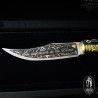 SIMÓN "Soi Defensora de mi Amo" Acid Engraved 19th Olive Albacete Antique Knife 007020