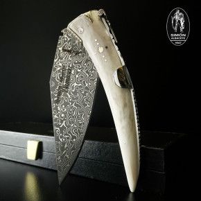 Navaja Punta Inglesa S.XX "Damasco" 10,5cm SIMÓN Ciervo Pulido 011009