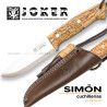 Cuchillo Bushcraft JOKER "Ranger" Abedúl Rizado Scandi + Ferrocerio cl143-p 075312