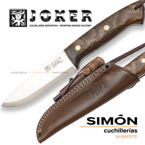 Cuchillo Bushcraft JOKER "Ranger" Walnut Scandi + Ferrocerio cn143p 075314