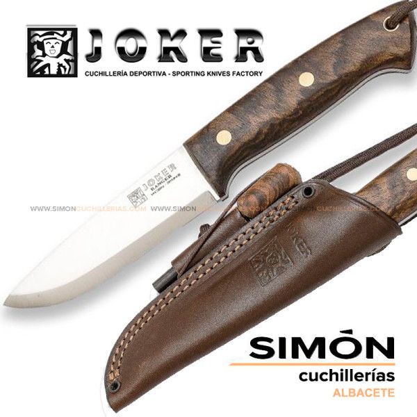 JOKER "Ranger" Scandi Walnut Bushcraft Knife + Firesteel cn143p 075314