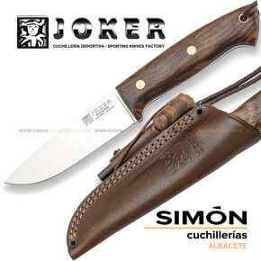 Cuchillo Bushcraft JOKER "Ranger" Nogal Flat + Ferrocerio cn144p 075306