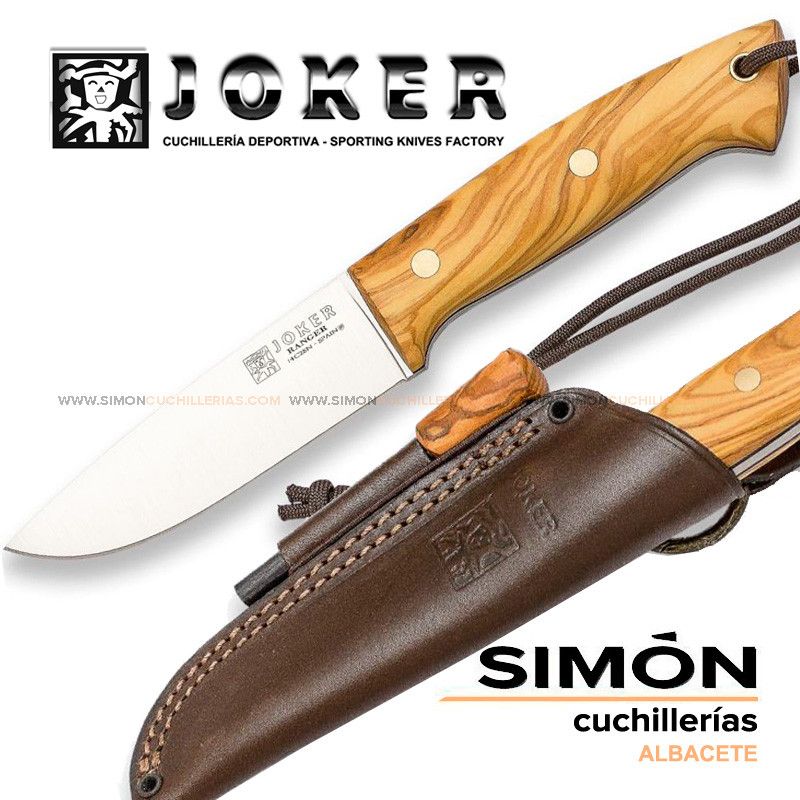 Cuchillo Bushcraft JOKER "Ranger" Olivo Flat + Ferrocerio co144p 075308