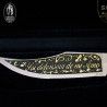 Navaja Antigua Albacete S.XIX "Soi Defensora de mi Amo" Toro SIMÓN Grabado Aguafuerte ORO 24K 007024