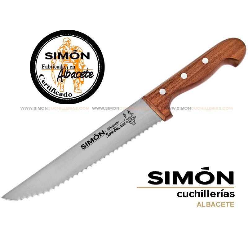 Cuchillo Toro Embolado Sierra SIMÓN "Taurina" MADERA 20cm 8" 215053