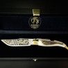 Navaja Clásica Albacete S.XX "Floral" Ciervo SIMÓN Grabado Aguafuerte ORO 24K 007016