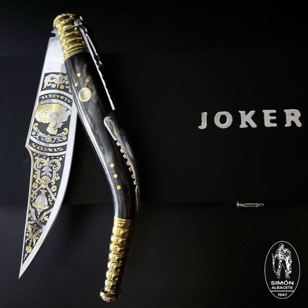 Navaja Clásica Bandolera S.XIX "Bandolero" JOKER “Joyita” Grabado Aguafuerte ORO 24K 007023