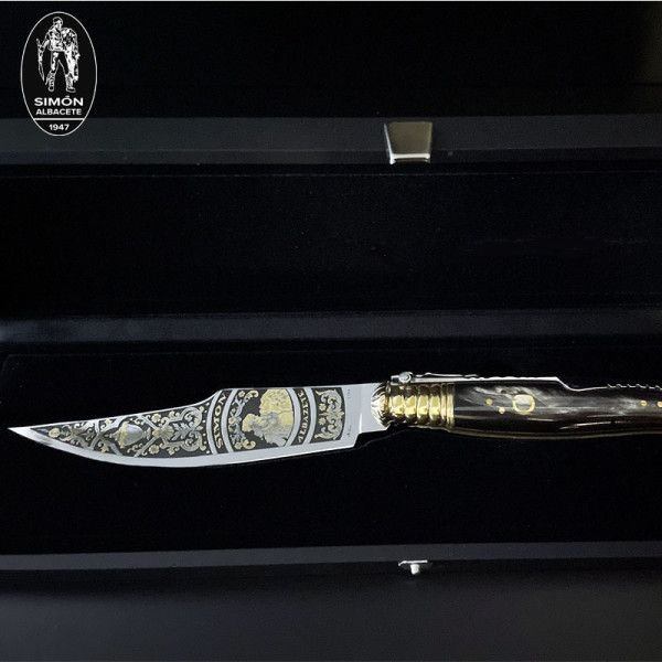 Navaja Clásica Bandolera S.XIX "Bandolero" JOKER “Joyita” Grabado Aguafuerte ORO 24K 007023