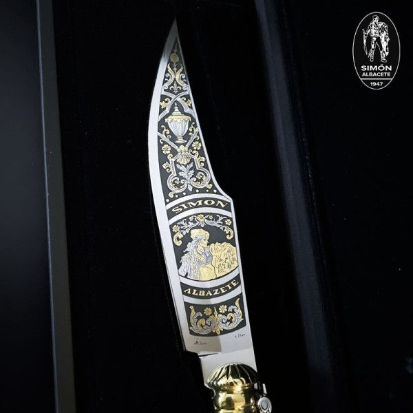 Navaja Clásica Bandolera S.XIX "Bandolero" JOKER “Joyita” Grabado Aguafuerte ORO 24K 007023