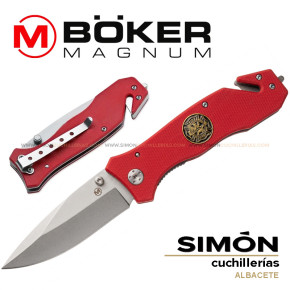 MAGNUM Firefighter Red Rescue Folding Knife 065228