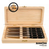 Estuche 6 Cuchillos Mesa SIMÓN Chef POM Filo Liso Albacete Carne Chuleton Argentino 003526