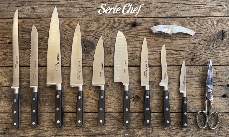 Colección completa de cuchillos y tijera Serie Chef de Simón Albacete